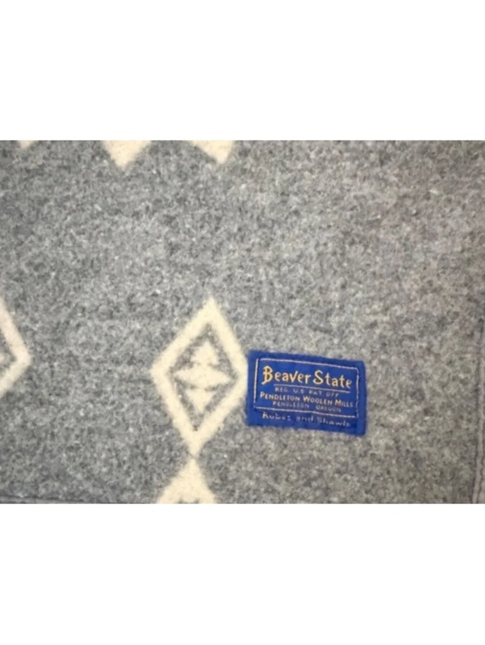 Vintage Pendleton Wool Blanket Beaver State Native American Southwest Gray EUC